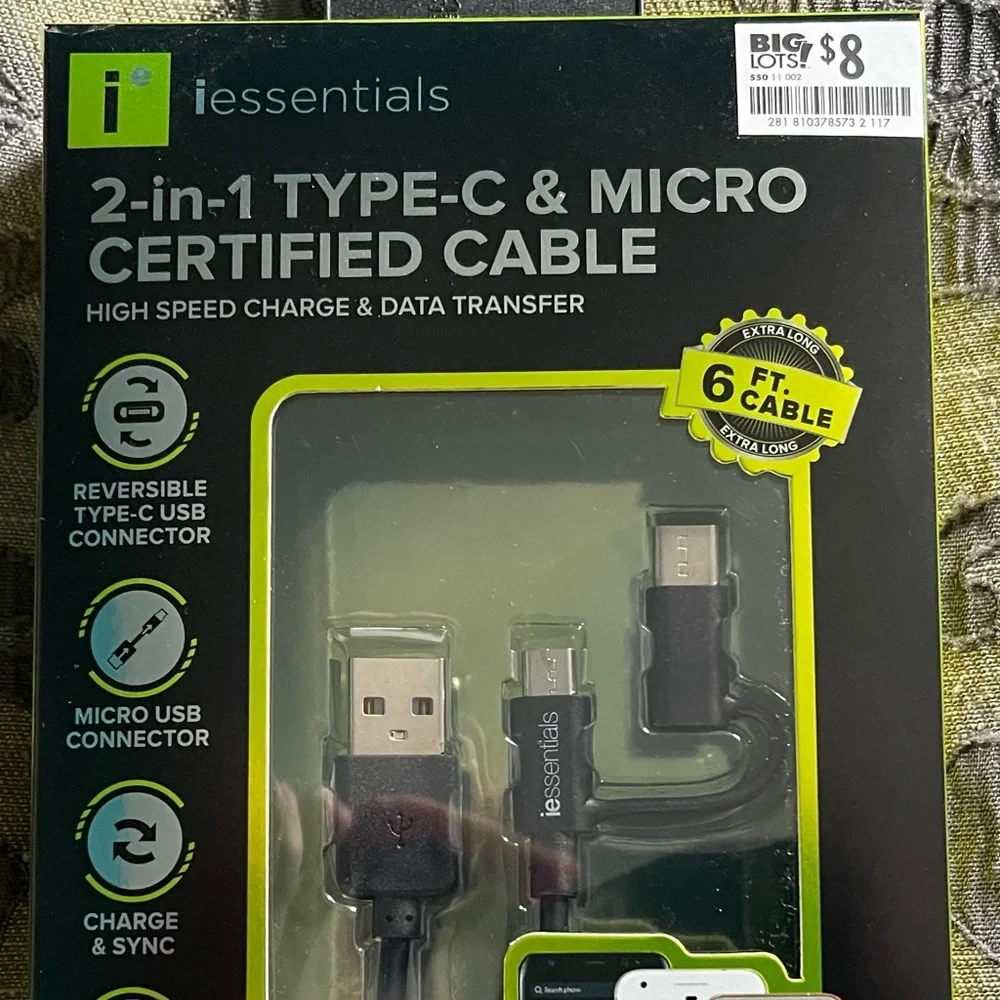2-in 1 phone chargers for Android/Samsung